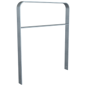 Lean-on hoop made of flat bar steel | bent, 80 x 12 mm | in curved design | with cross bar | total width: 1000 mm | hot-dip galvanized